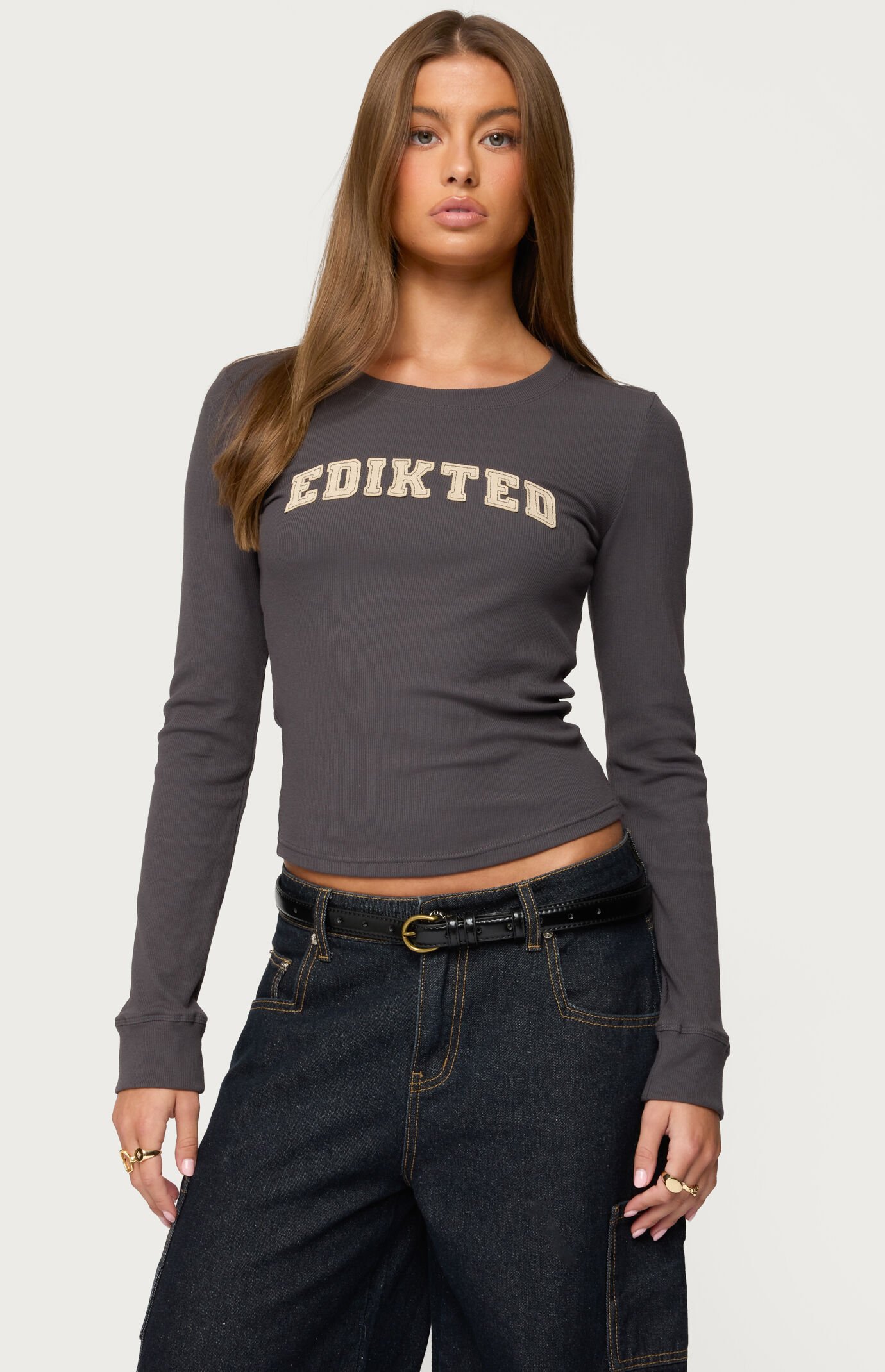 Edikted Essential Edikted Ribbed T-Shirt
