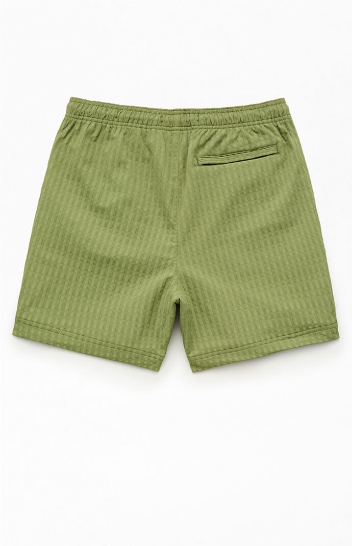 Pacsun Green Hudson Striped 5.5" Swim Trunks
