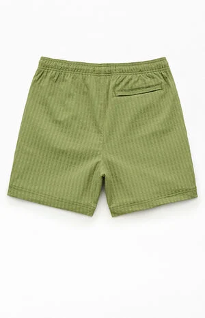 Green Hudson Striped 5.5" Swim Trunks image number 2