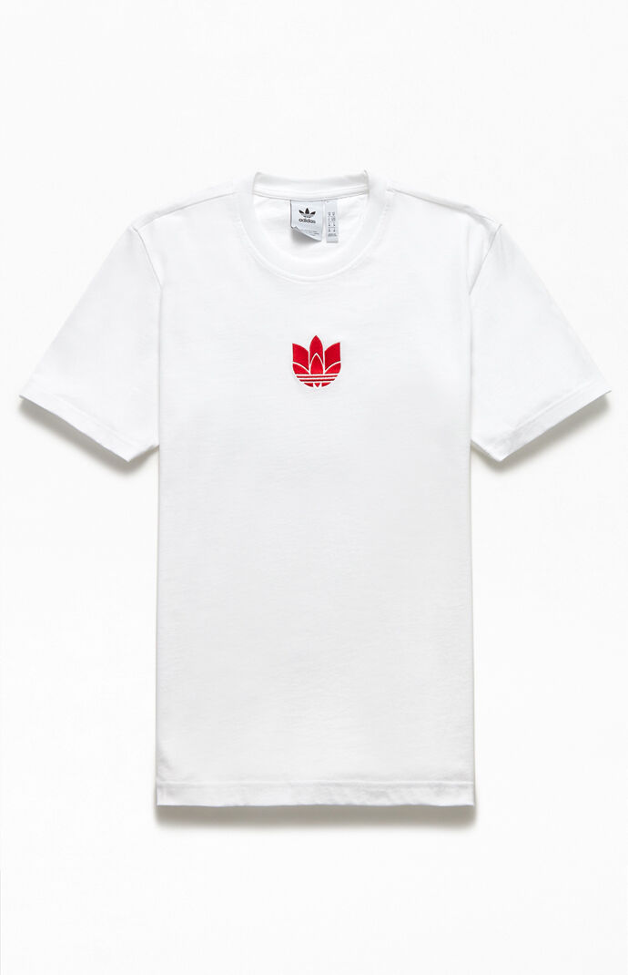 White & Red 3D Trefoil T-Shirt
