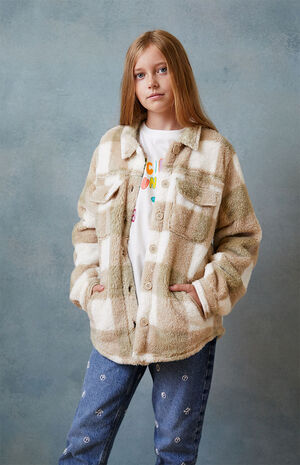 Homecoming Plaid Button Down Shacket image number 2