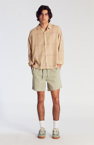 Green Twill Volley Shorts image number 6