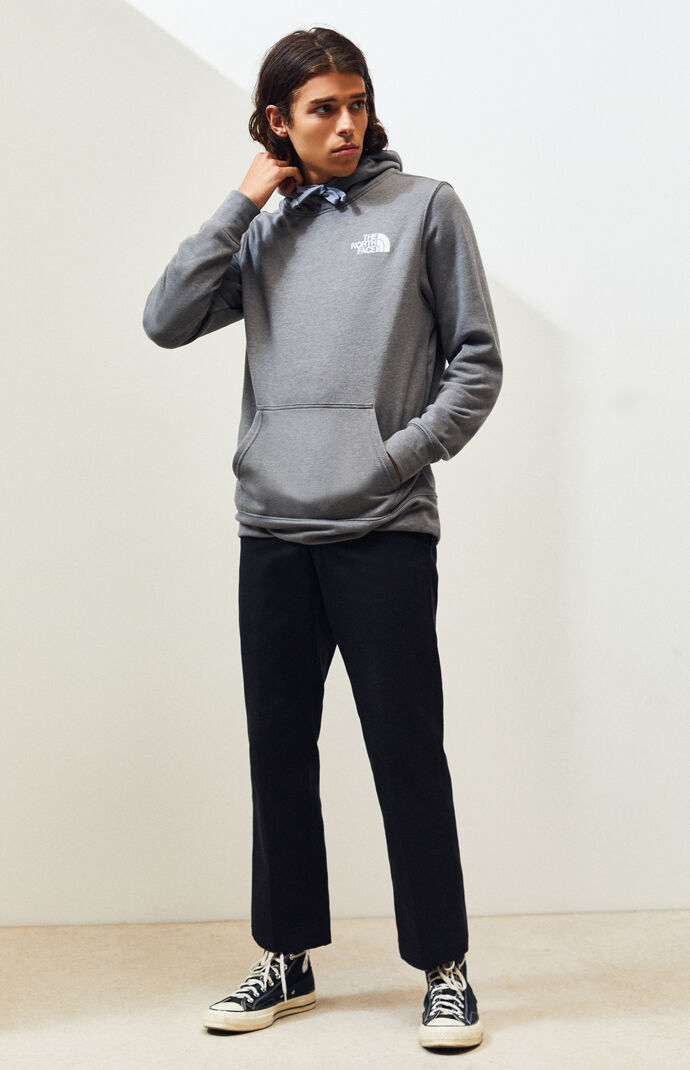Heather Grey Red Box Pullover Hoodie