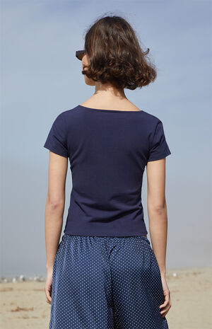 Navy Brenna Short Sleeve Top image number 3