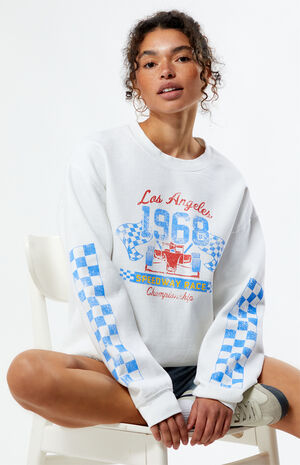 LA 1968 Speedway Race Crew Neck Sweatshirt image number 1