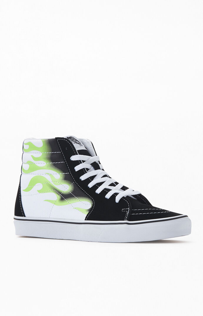Neon green flame vans