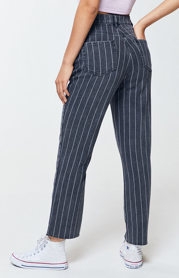 pacsun noir black high waisted straight leg jeans