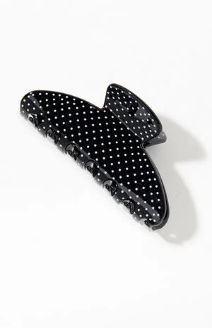 Black Polka Dot Hair Claw Clip image number 1