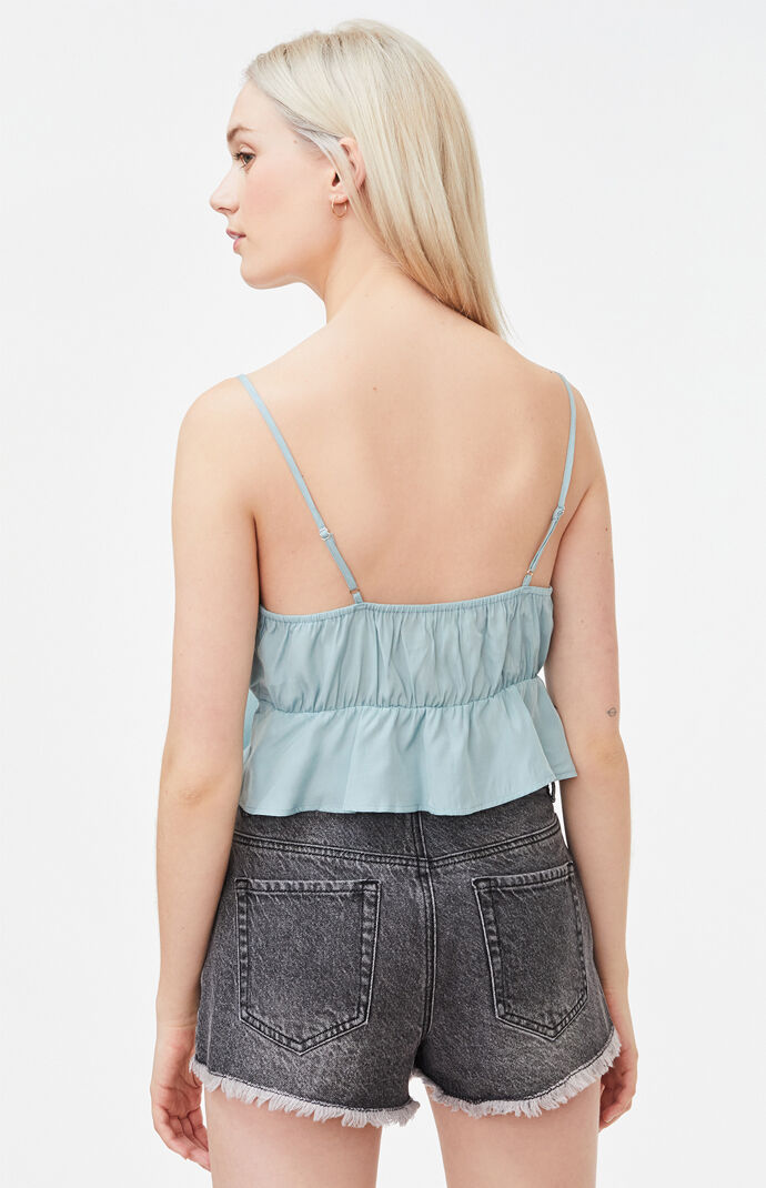 Button Front Cami Tank Top