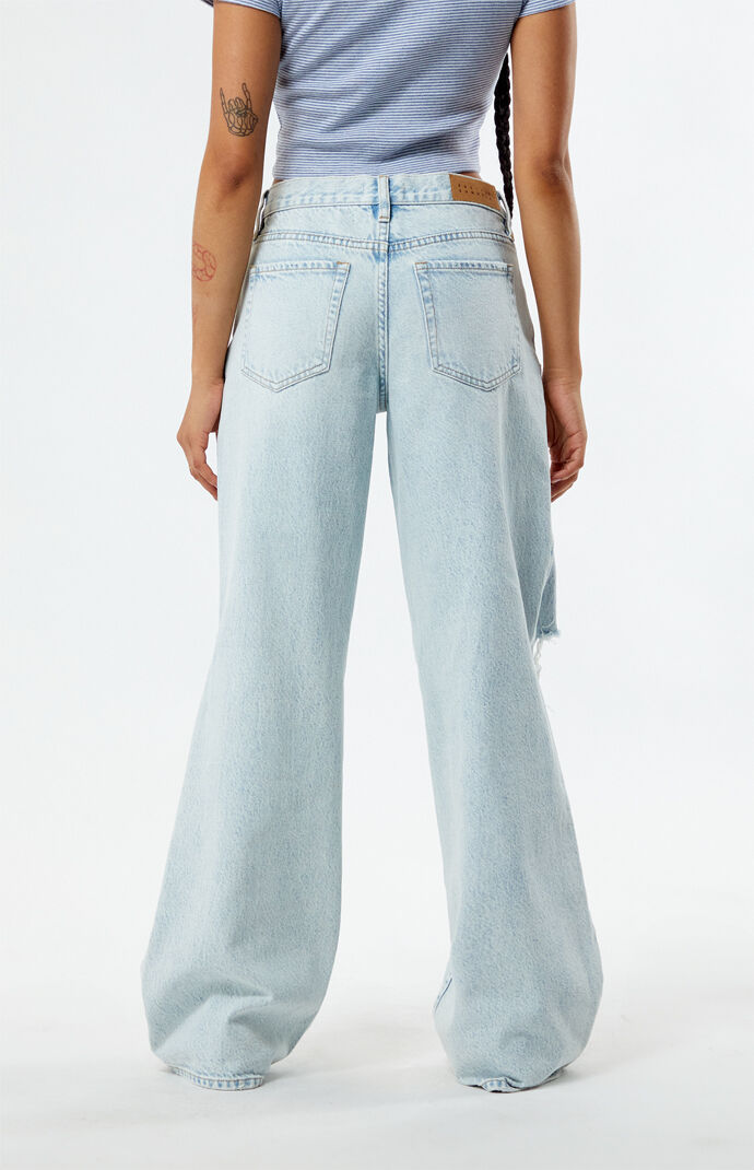 PacSun Eco Light Indigo Ripped Parker Extreme Baggy Jeans PacSun Eco Light Indigo Ripped Parker Extreme Baggy Jeans