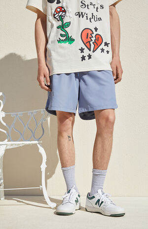 Blue Athletic Volley Shorts image number 3