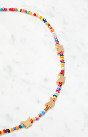Beaded Butterfly Necklace image number 2