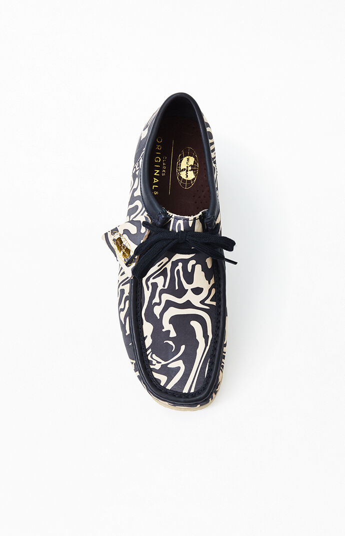 blue and cream clarks
