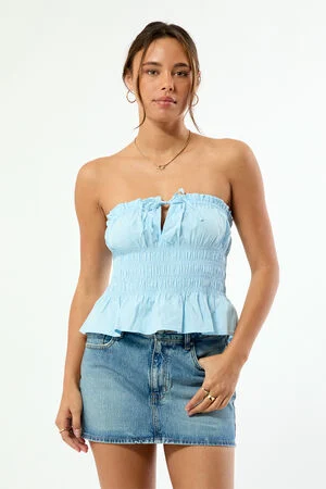 Quinn Ruched Babydoll Tube Top image number 2