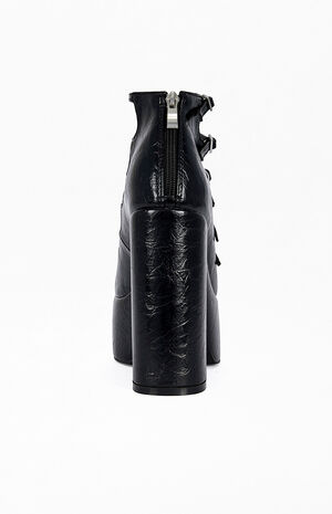 Women's Smitten Black Strappy Platform Pumps image number 3