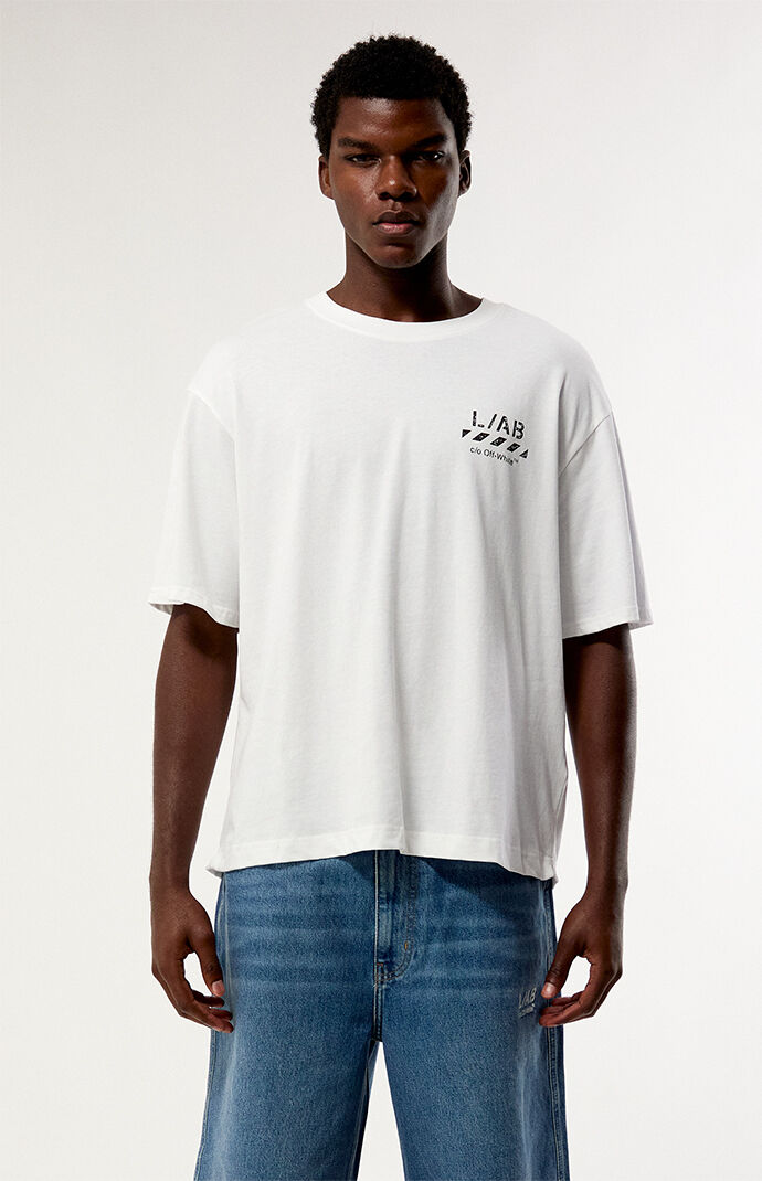 L/AB c/o Off-White Diagonal Oversized T-Shirt | Pacsun