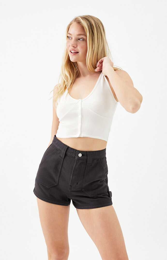 Black Belted Utility Shorts