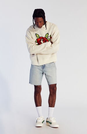 Light Indigo Cutoff Denim Shorts image number 3