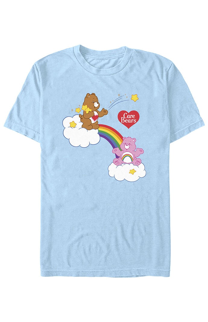 Fifth Sun Women's Care Bears Cloud T-Shirt in Light Blue - Size XL