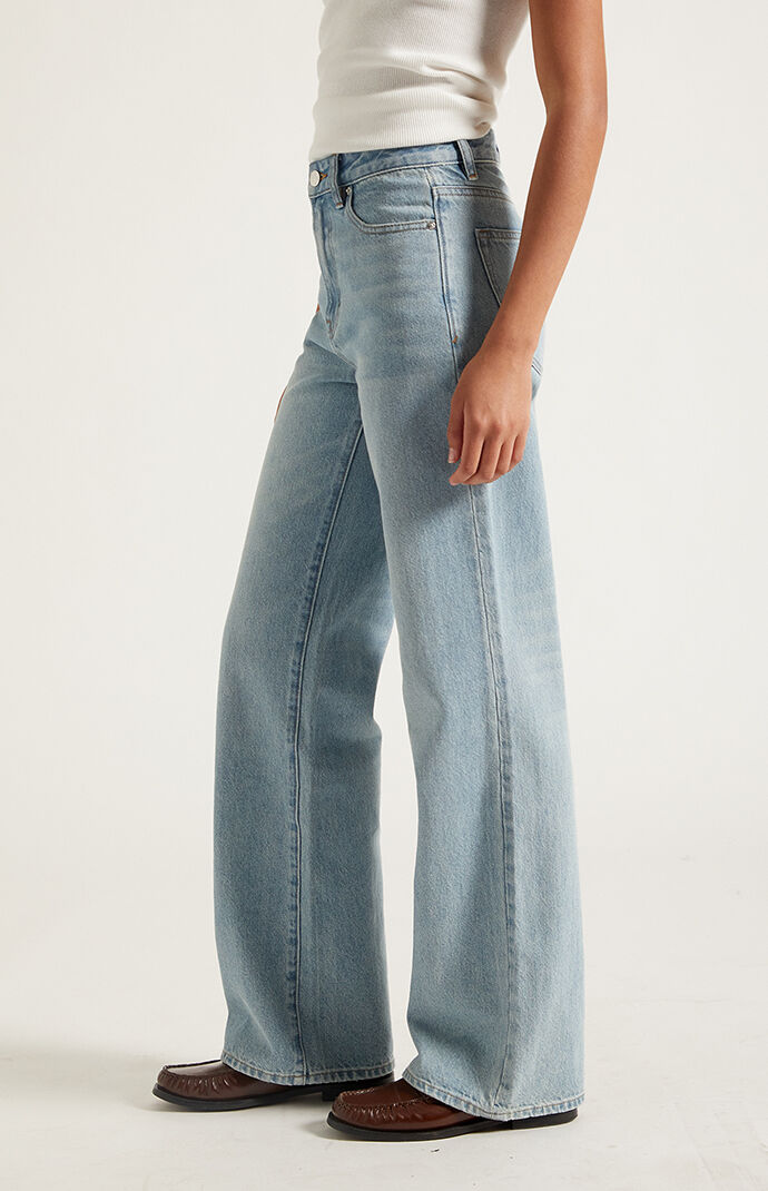 Pacsun Madison High Waisted Girlfriend Jeans Light Blue