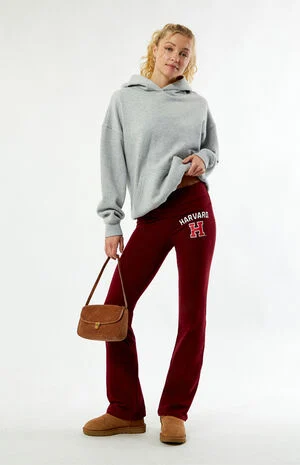 Harvard Crimson Fold-Over Yoga Pants image number 1