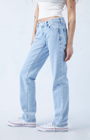 Eco Light Indigo Low Rise Straight Leg Jeans image number 3