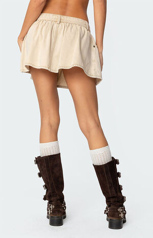 Peyton Flared Denim Mini Skirt image number 4