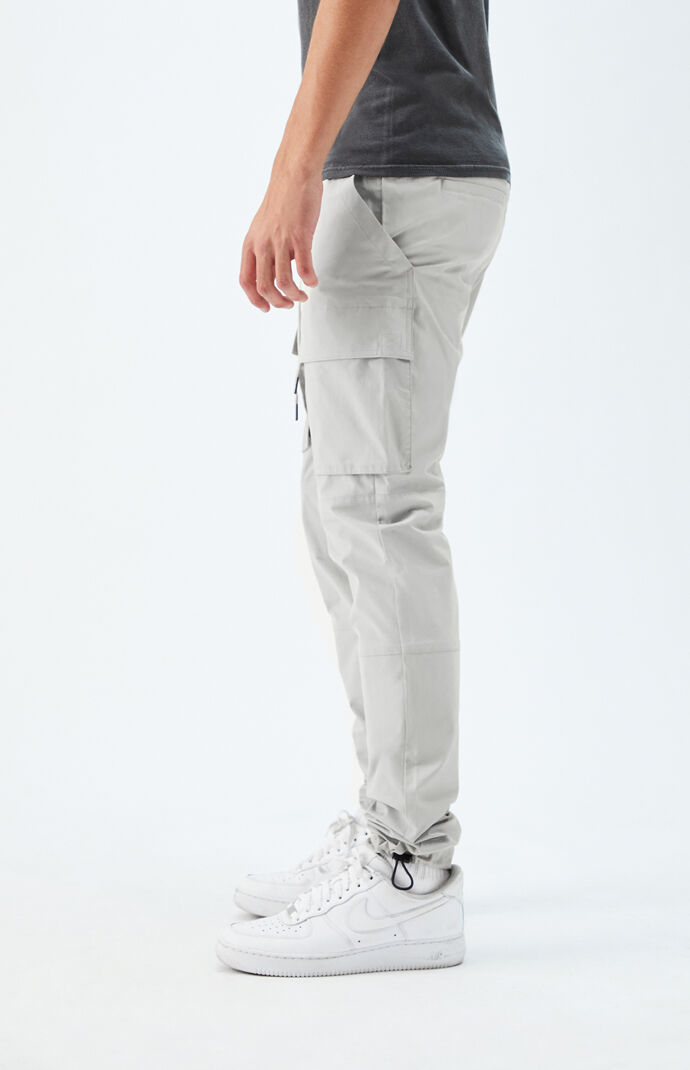 Grey slim cargo pants