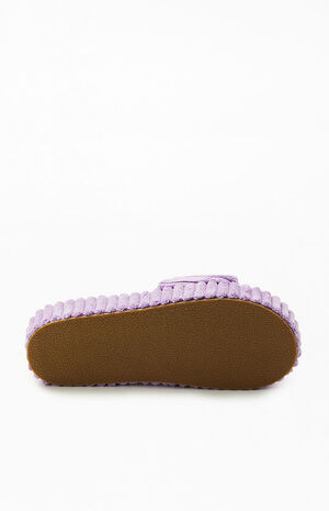 Women's Purple Towel Platform Slide Sandals image number 4