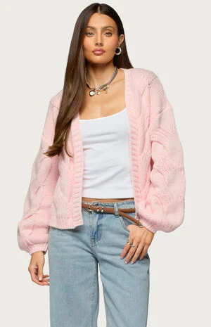 Braiden Chunky Cable Knit Cardigan image number 1