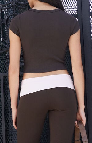Brown Ashlyn Cropped T-Shirt image number 3