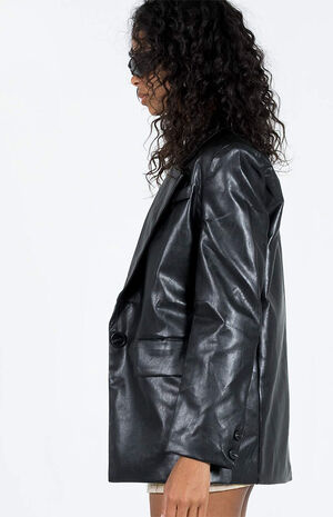 Jocelyn Faux Leather Blazer image number 3