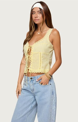 Fiore Eyelet Tie Front Top image number 2