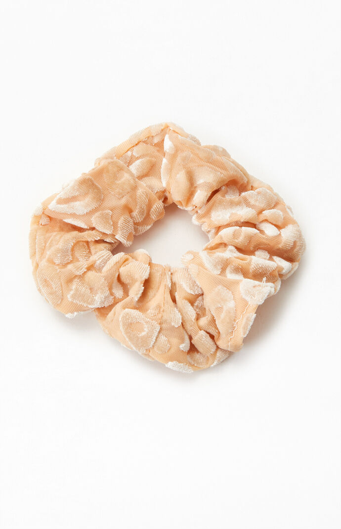 Peach Burnout Velvet Scrunchie