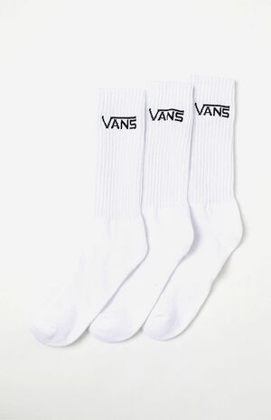 White Three-Pack Classic Crew Socks image number 1