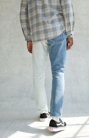 Indigo Blue Split Slim Taper Rigid Jeans image number 4