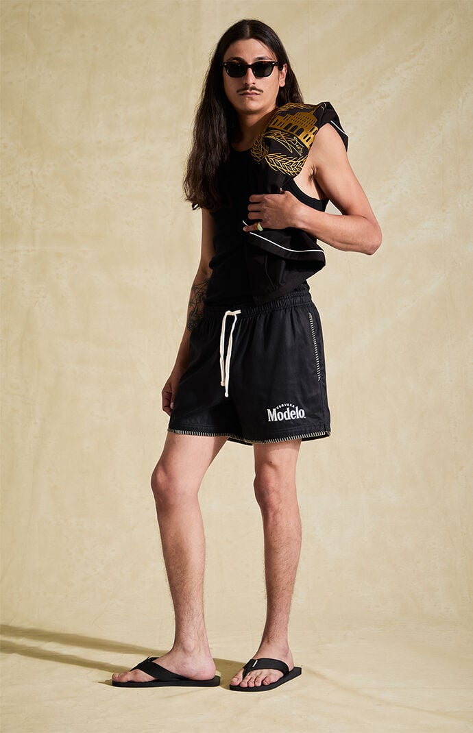 Modelo Blanket Stitched Logo Shorts