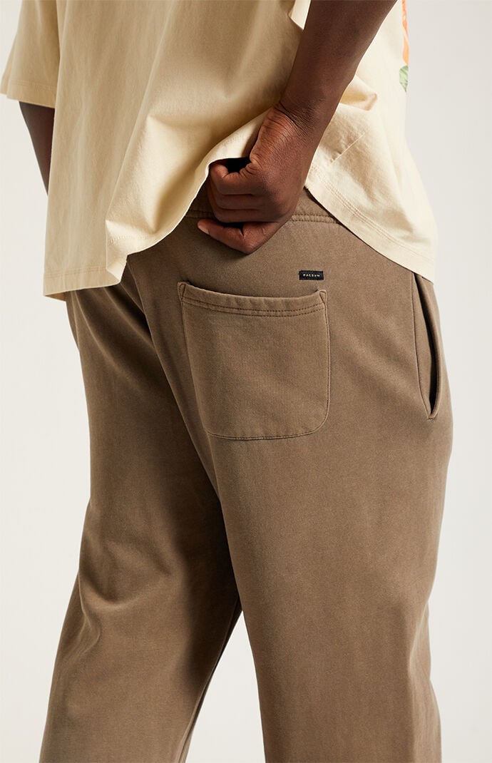 Pacsun Brown Fleece Baggy Bootcut Sweatpants