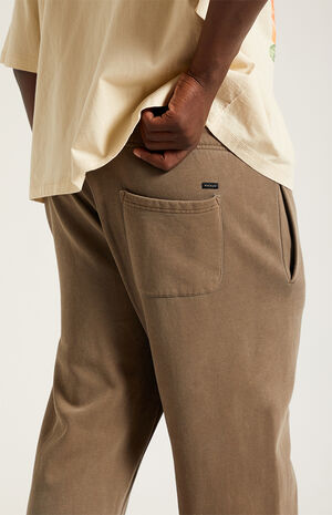 Brown Fleece Baggy Bootcut Sweatpants image number 5
