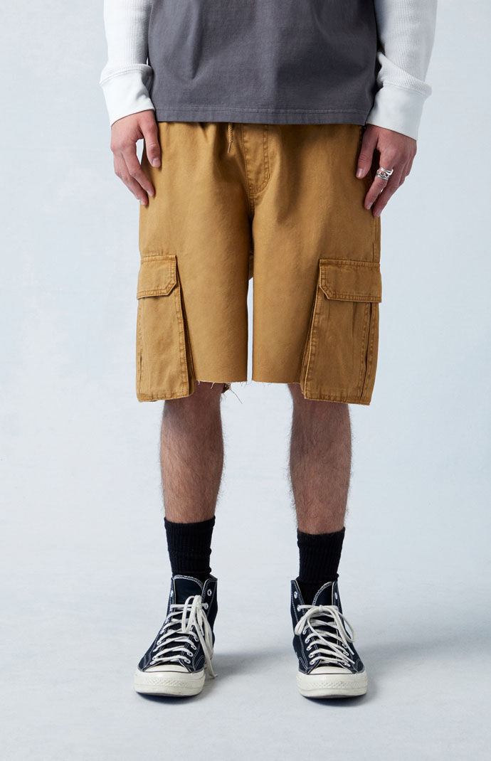 AFB BAGGY CARGO SHORTS BROWN バギー ショーツ L adviicd Baggy Cargo Shorts Men Men's Casual Pocket Street