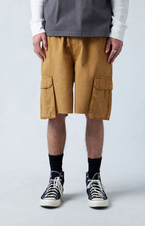 Eco Khaki Baggy Cargo Shorts image number 3