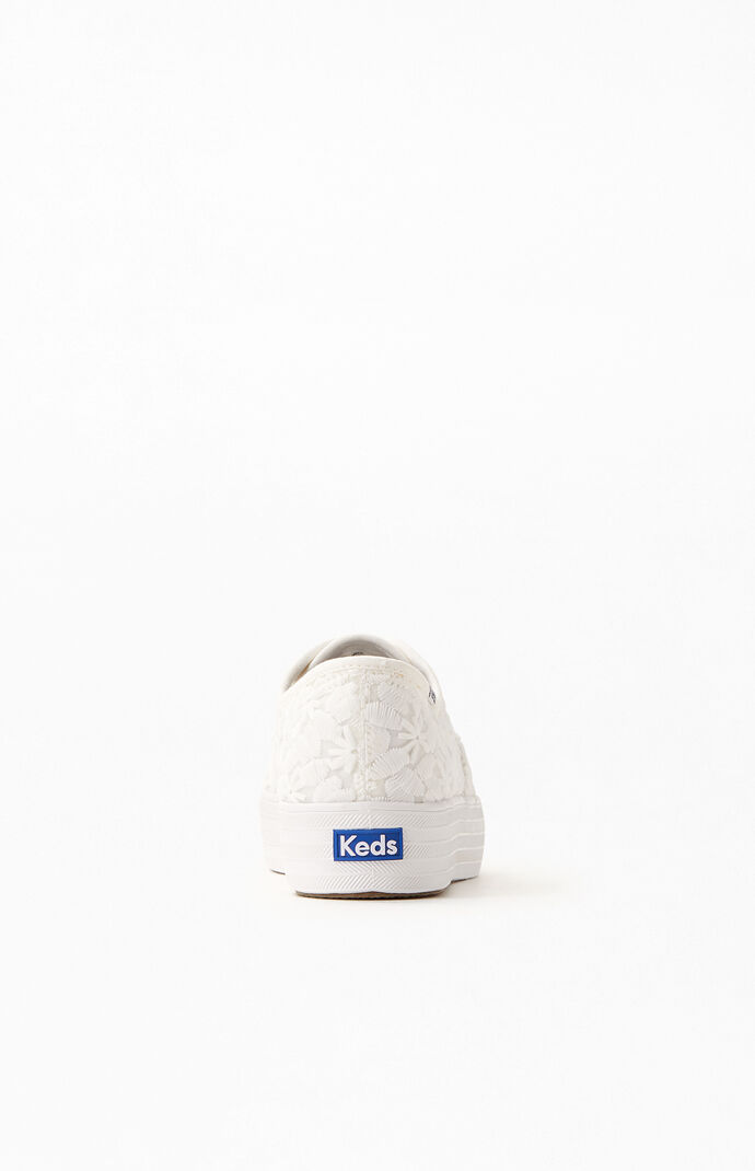 Women's Triple Embroidery Platform Sneakers