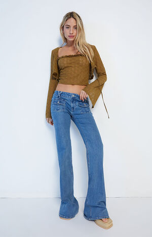 Lace Trim Tie Front Cami Top image number 4