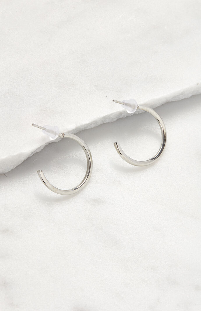 Silver Thin Hoop Earrings
