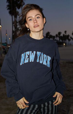 Navy New York Crew Neck Sweatshirt image number 2