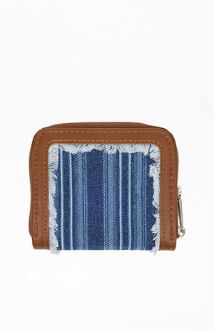 Frayed Thin Striped Small Zip Wallet image number 4
