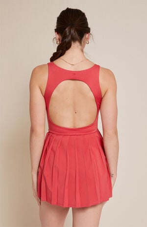 PAC WHISPER Active Pleated Drop V Waist Mini Dress image number 2