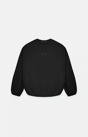 ESSENTIALS Black Crew Neck Sweatshirt image number 1