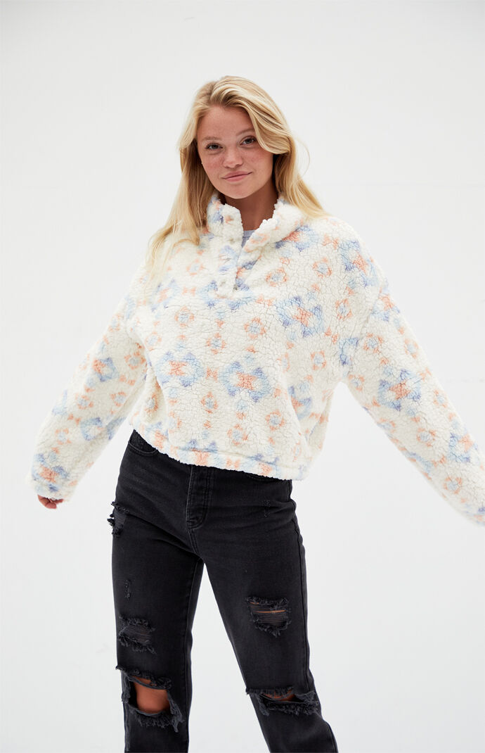 Simone sherpa henley sweatshirt clearance