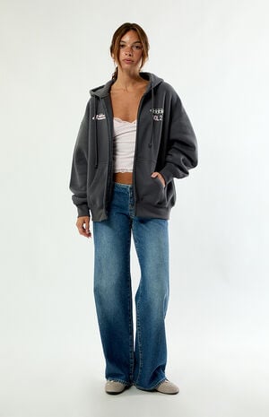 Gray Puff Graphic V2 Zip Up Hoodie image number 5